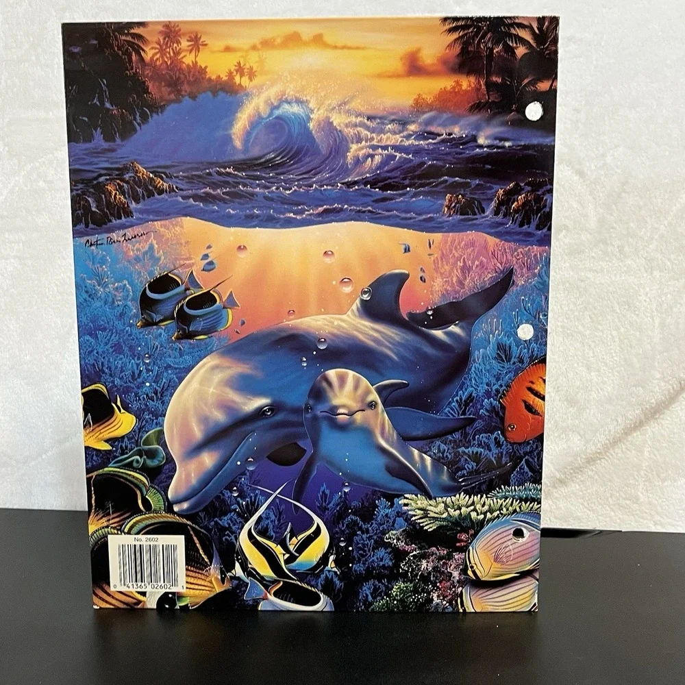 Vintage Christian Riese Lassen 3 Ring Folder Mother's Love II Dolphins Ocean